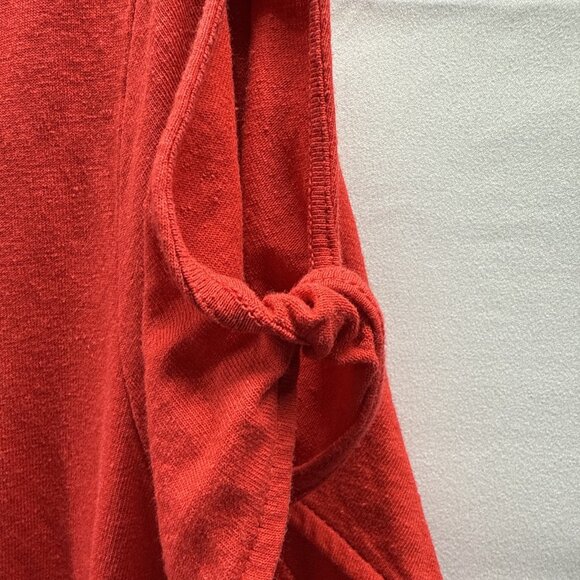 J Jill Love Linen Women's Top Size M P Petite Solid Red Linen Blend Pullover - Picture 5 of 8